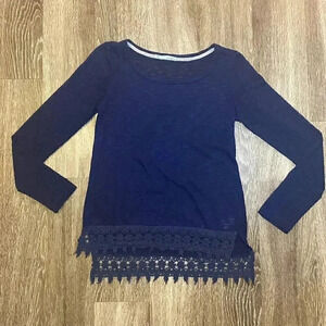 Womens Maurices Blue Lace Top - S